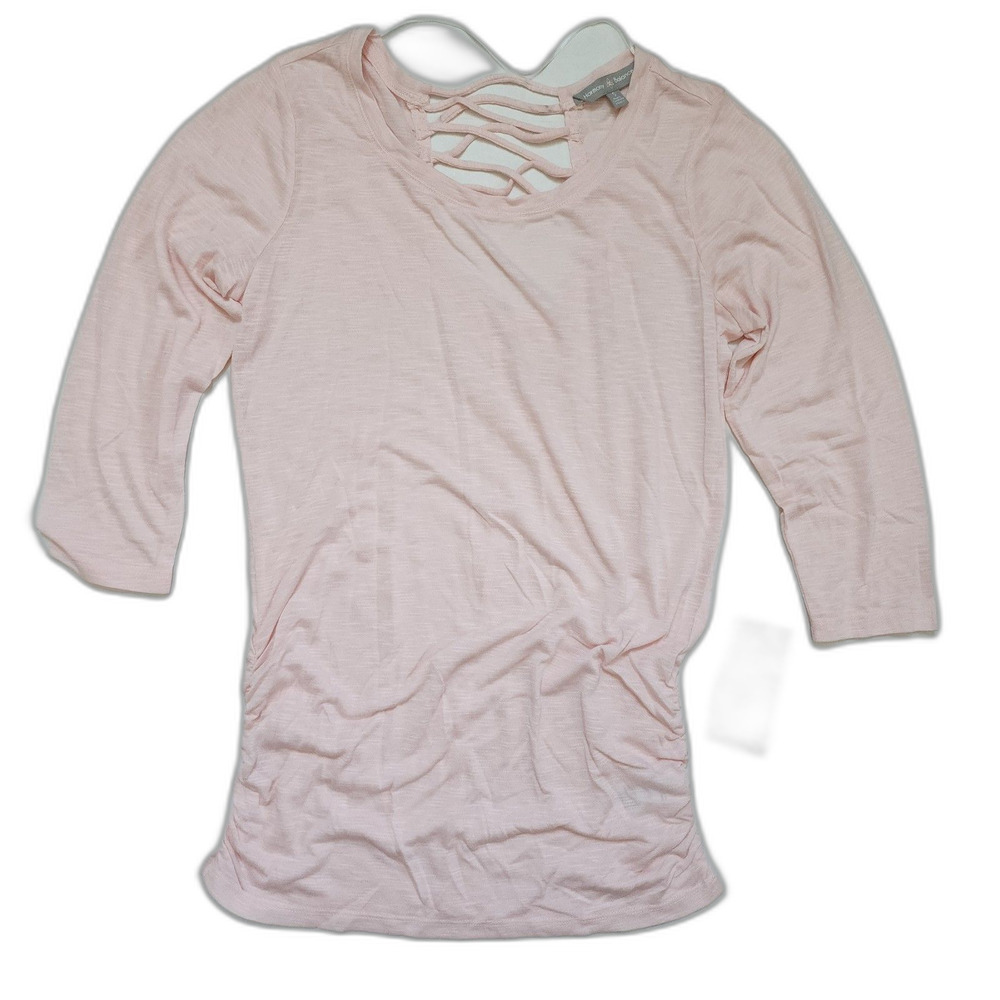 Harmony and Balance Strappy Long Sleeve Shirt Top NWT